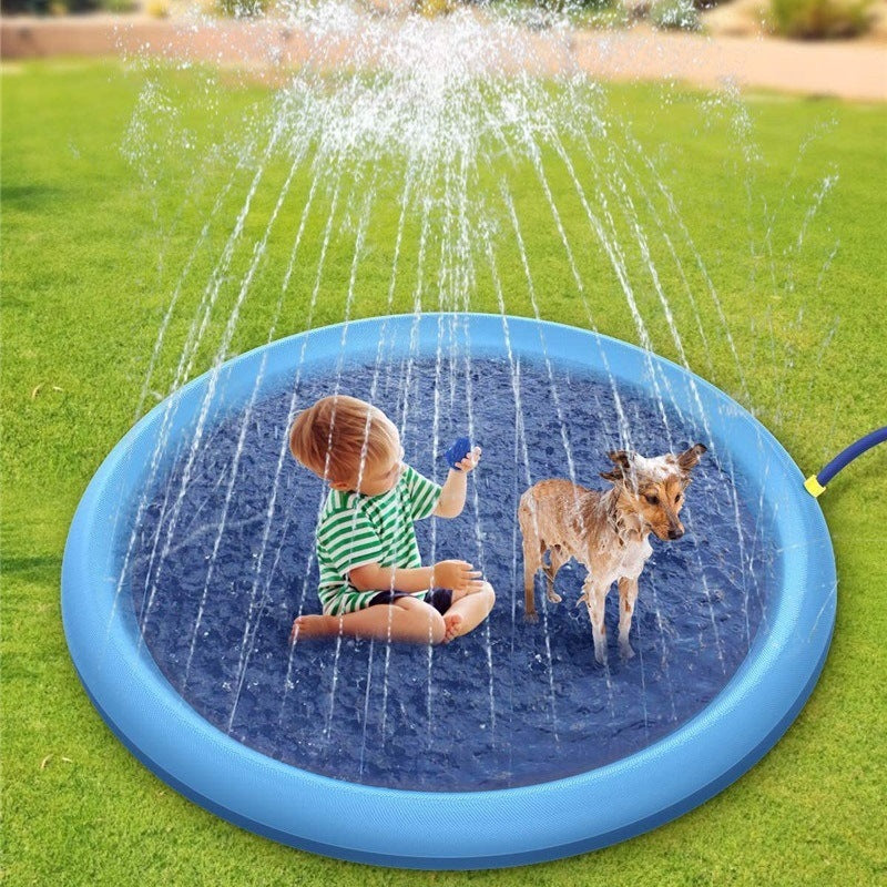 Non-Slip Splash Pad For Kids And Pet Dog Pool Summer Outdoor Water Toys Fun Backyard Fountain Play Mat - LIT-TERAL