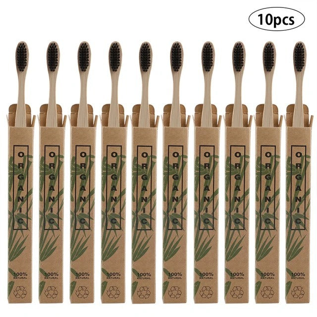 10 Bamboo toothbrushes - LIT-TERAL