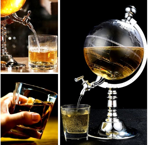 Novelty Globe Wine Decanters Drink Dispenser For Alcohol 1.5L Drinking Game Beer Liquor Dispenser Strainers Bar Accessories New - LIT-TERAL