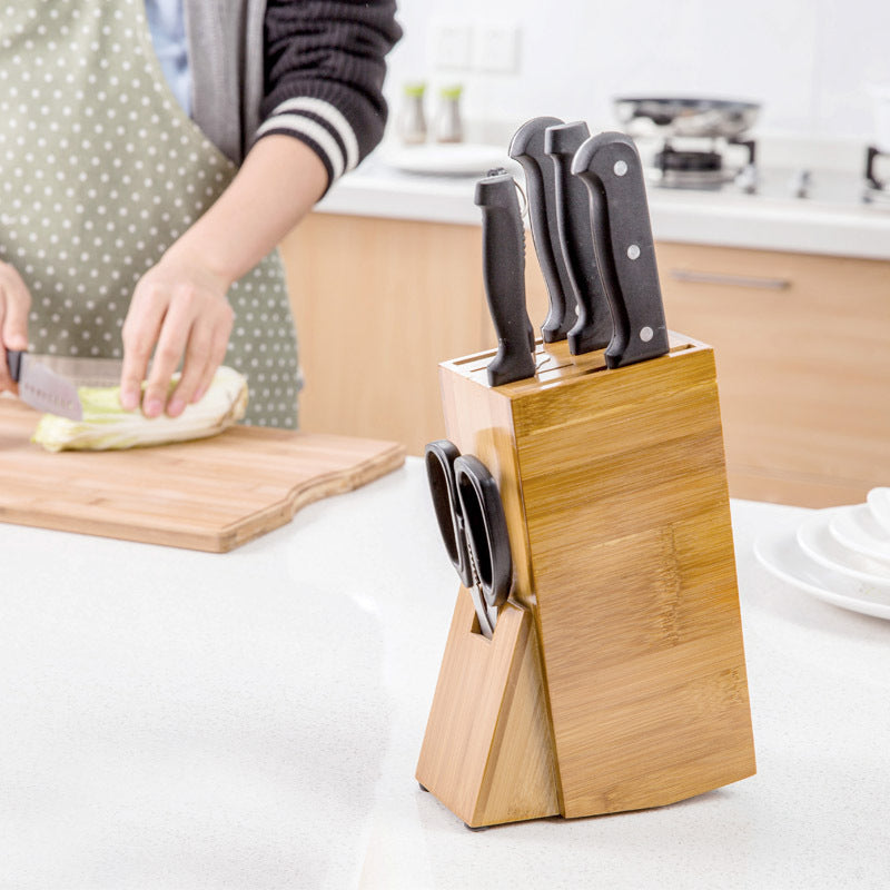 Bamboo Kitchen Accessories Storage Knife Holder - LIT-TERAL