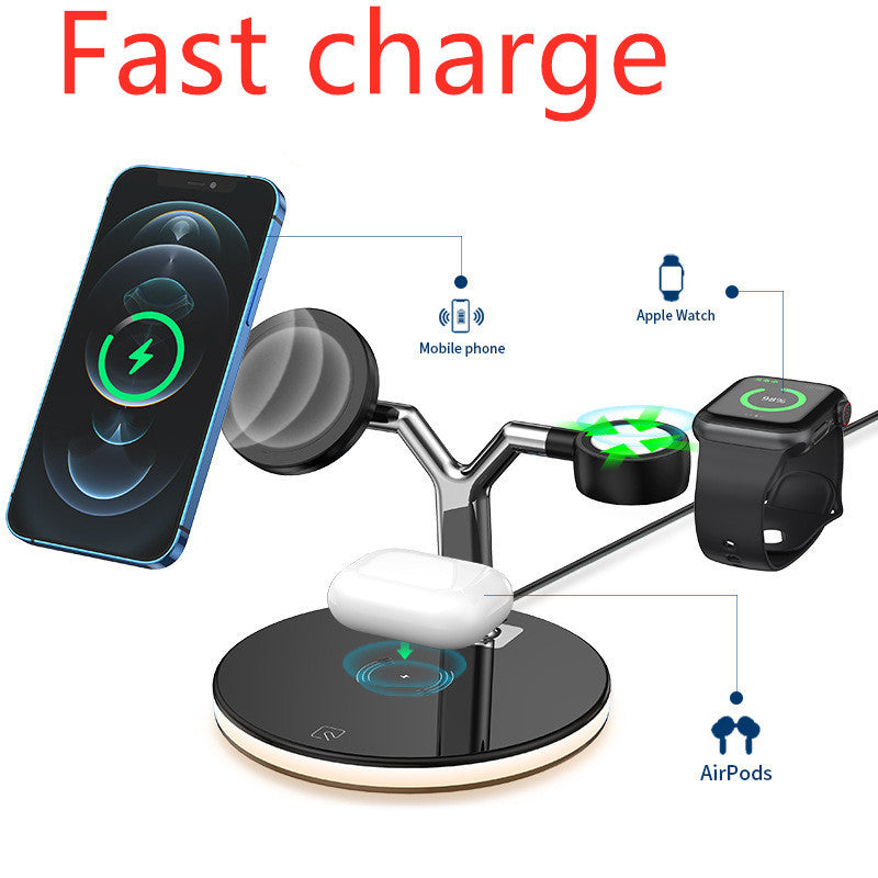 Compatible with Apple, 3 In 1 Magnetic Wireless Charger 15W Fast Charging Station For Magsafe Chargers - LIT-TERAL