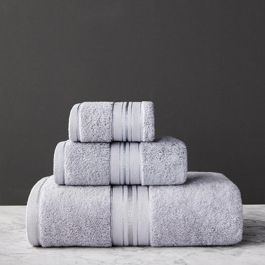 Pure Color Thick Cotton Bath Towel Set Towel Set Increased Pure Cotton Beach Towel Beauty Salon Bath Towel - LIT-TERAL