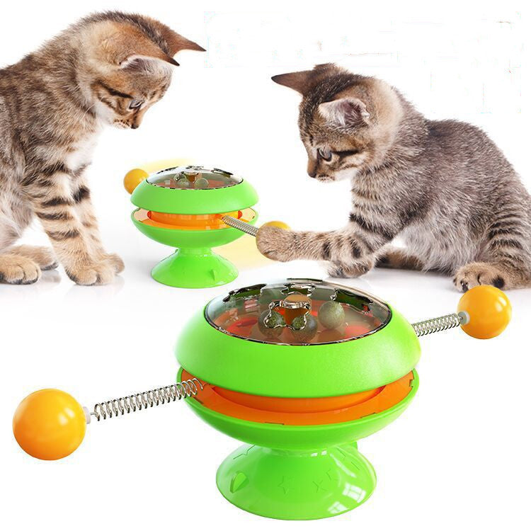 Rotatable Cat Toys Supplies With Catnip Interactive Training Toys For Cats Kitten Cat Accessories Pet Products - LIT-TERAL