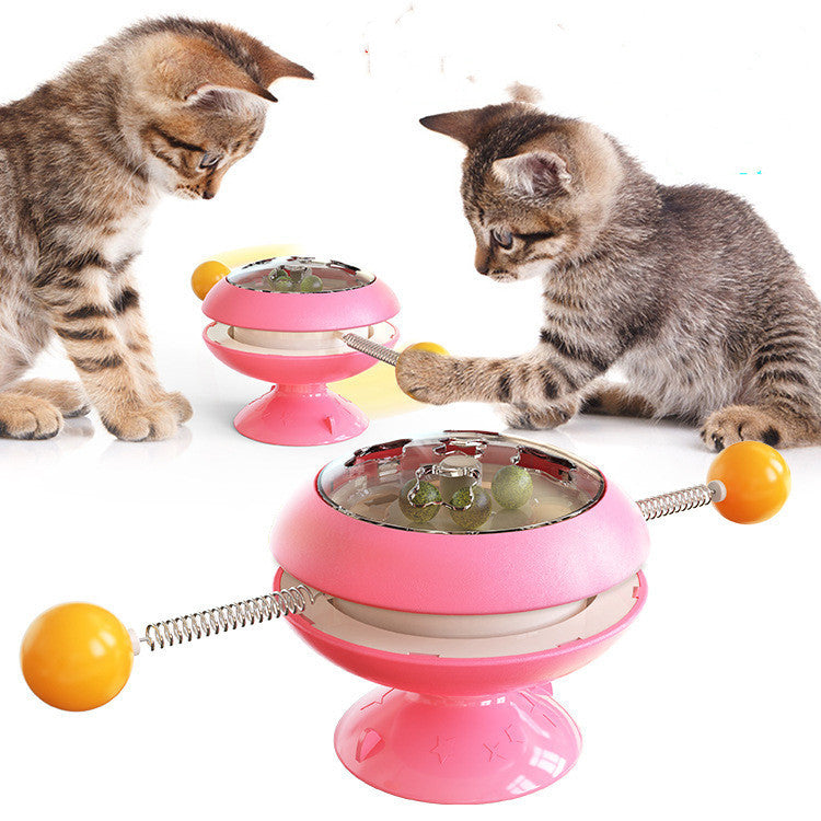 Rotatable Cat Toys Supplies With Catnip Interactive Training Toys For Cats Kitten Cat Accessories Pet Products - LIT-TERAL