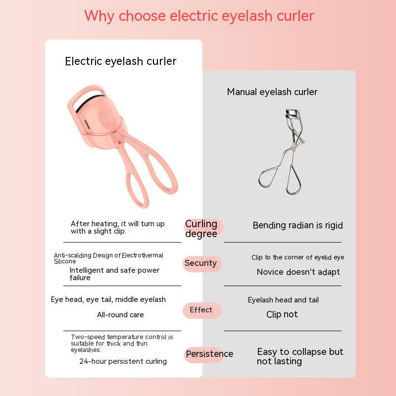 Eyelash Curler Portable Electric Heated Comb Eye Lash Long Lasting Eyelashes Curls Thermal Eyelash Curler Makeup Tools Heated Eyelash Curlers,Rechargeable Electric Eyelash Curler,Handheld Eye - LIT-TERAL