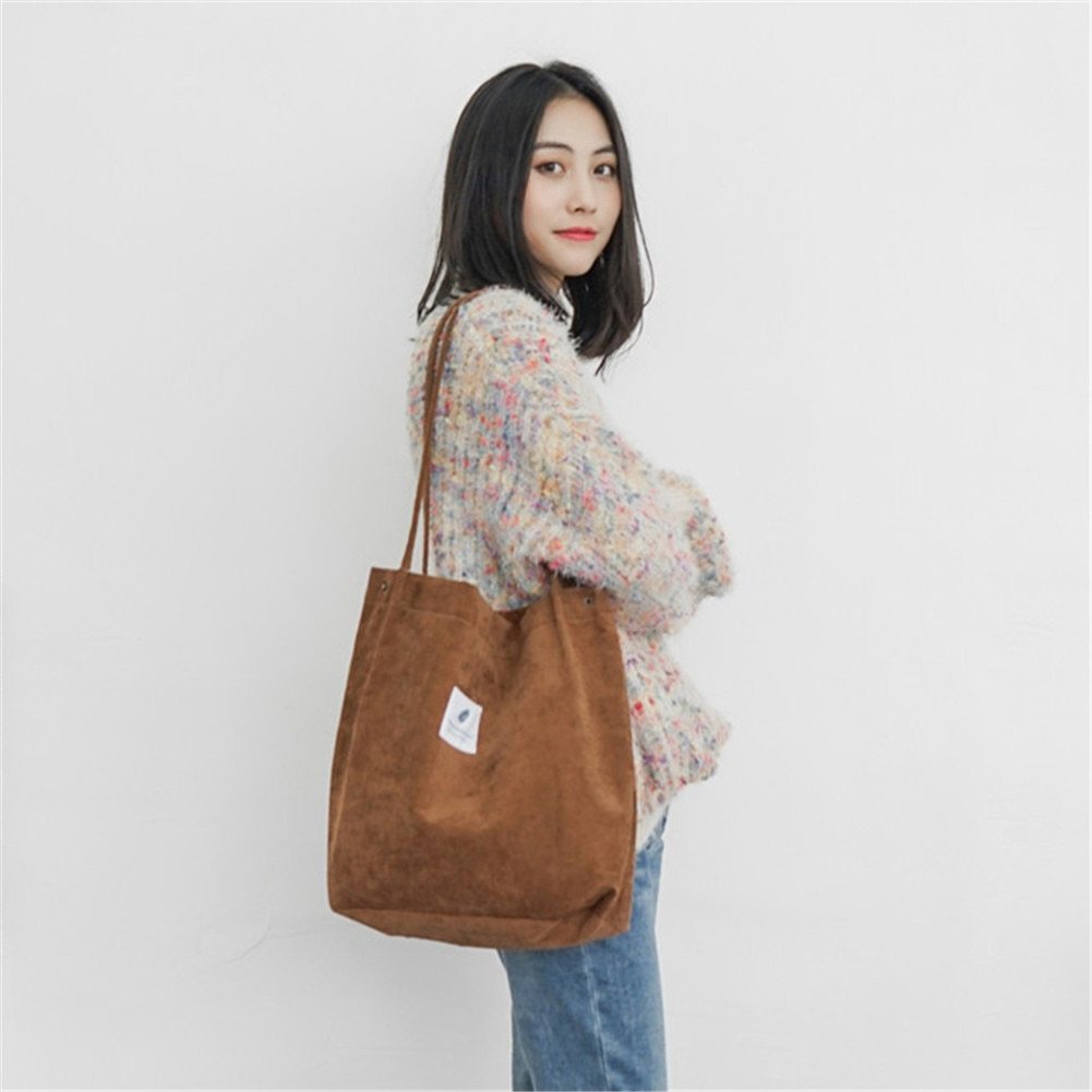 Women's Shopping Bag Large Ladies Canvas Shoulder Bags Tote Shopper Eco Reusable Bag Cotton Cloth Handbag For Women - LIT-TERAL