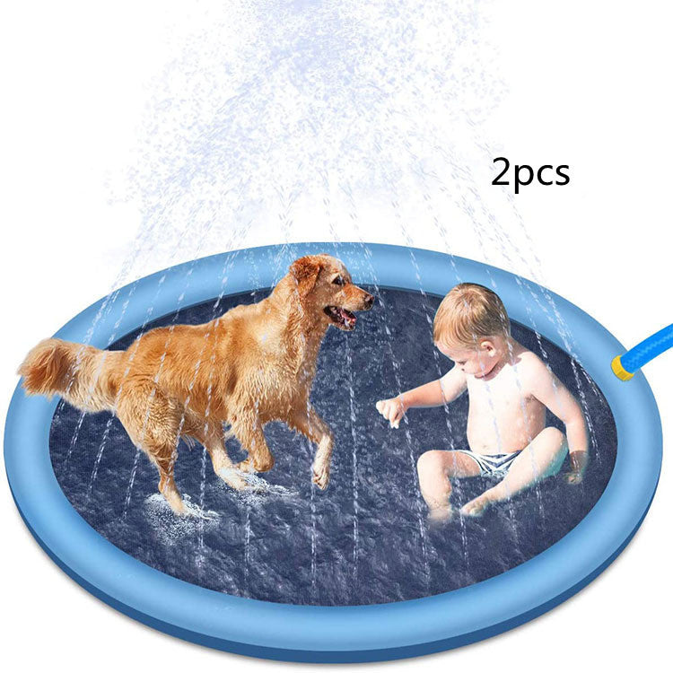 Non-Slip Splash Pad For Kids And Pet Dog Pool Summer Outdoor Water Toys Fun Backyard Fountain Play Mat - LIT-TERAL