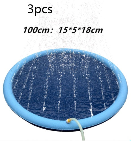 Non-Slip Splash Pad For Kids And Pet Dog Pool Summer Outdoor Water Toys Fun Backyard Fountain Play Mat - LIT-TERAL