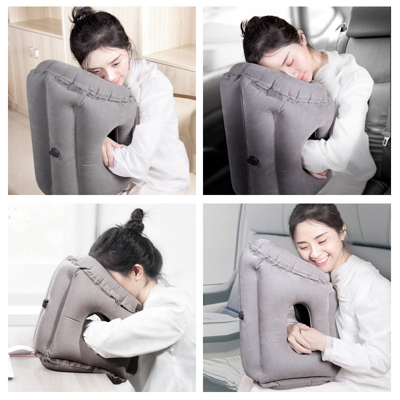 Sleeping inflatable pillow office travel nap airplane pillow - LIT-TERAL