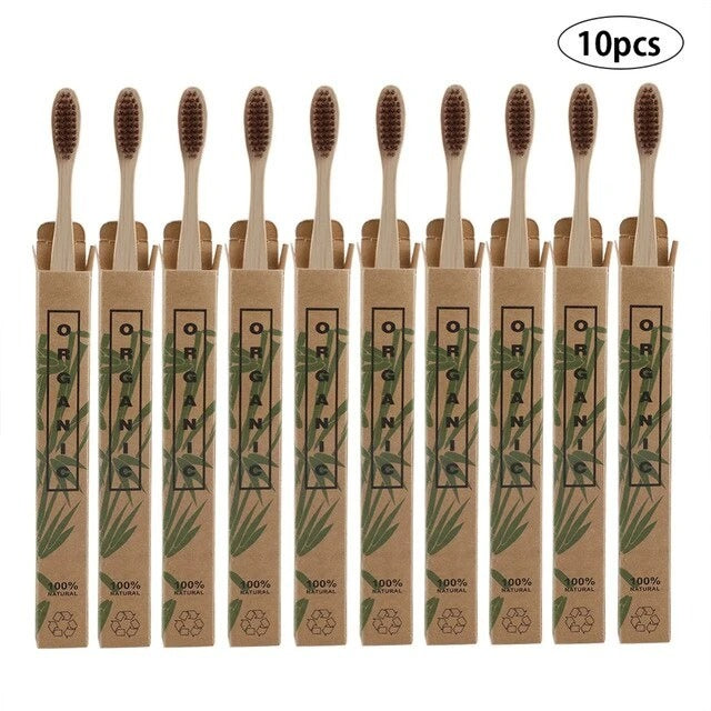 10 Bamboo toothbrushes - LIT-TERAL