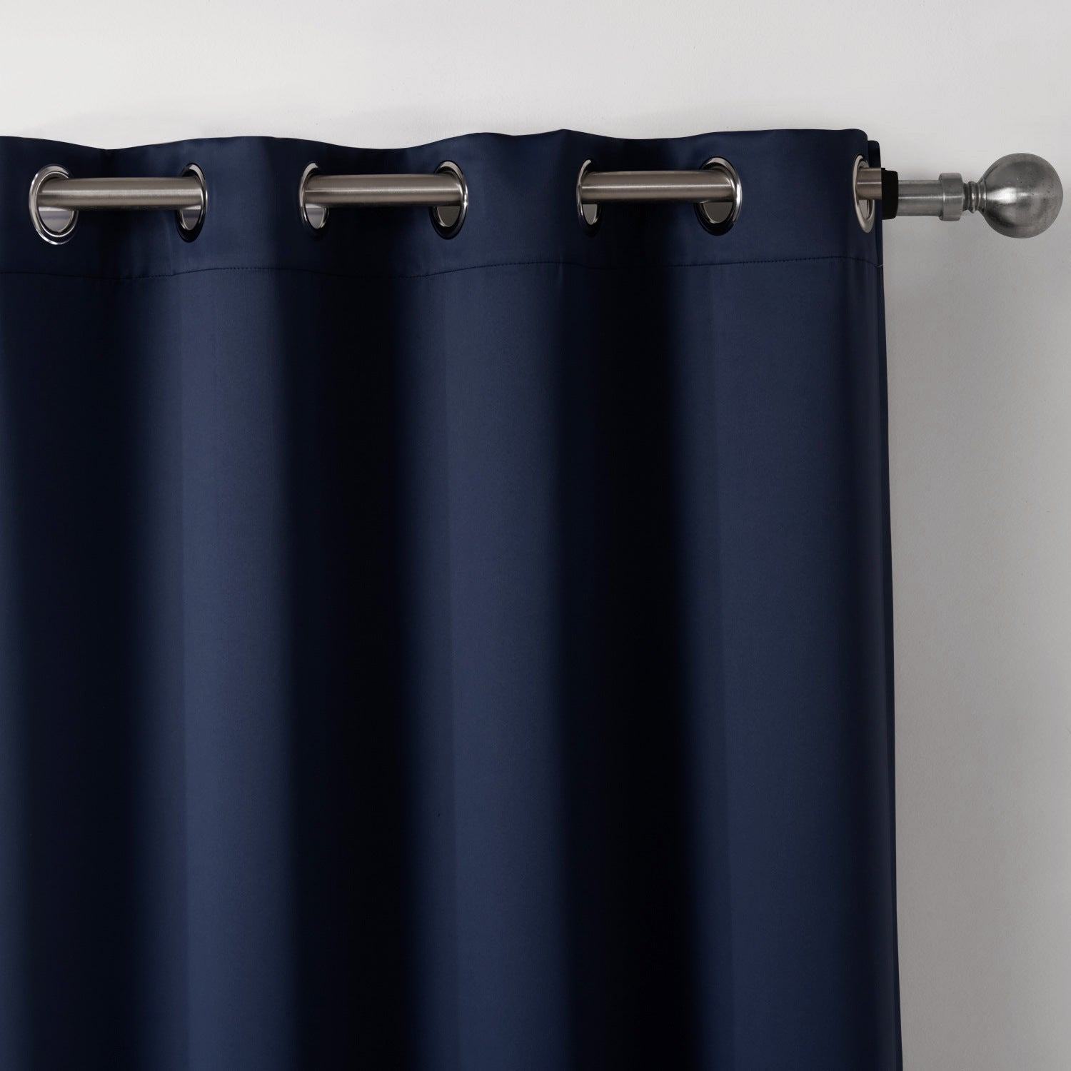 Dark Blue Bedroom Blackout Fabric Printed Curtains - LIT-TERAL