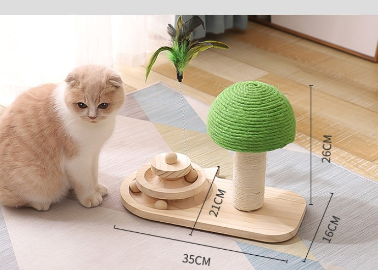 Pet Cat Tree Toys Cat Scratch Post Pet Furniture Scratching Post Cats Claw Scratcher Double Sisal Balls Cat Accessories - LIT-TERAL