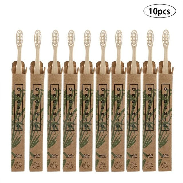 10 Bamboo toothbrushes - LIT-TERAL