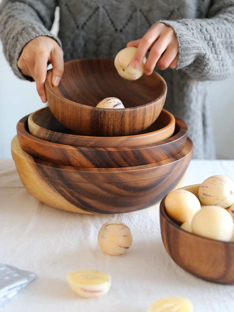 Acacia wooden bowl wooden tableware - LIT-TERAL