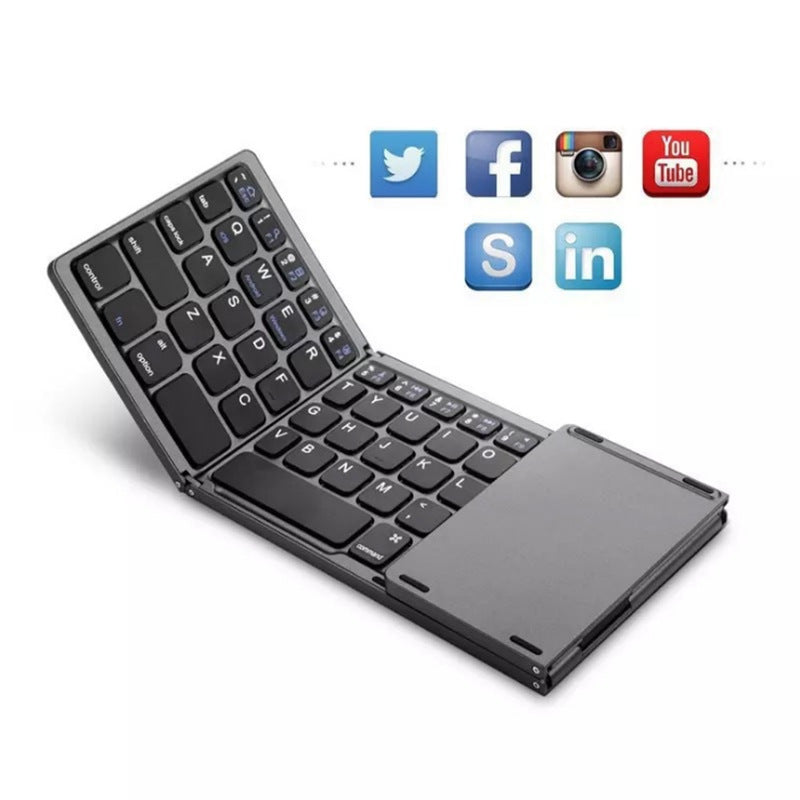 Folding Mini Keyboard Tablet Phone Computer Wireless Foldable Bluetooth Keyboard Multi-Function Button - LIT-TERAL