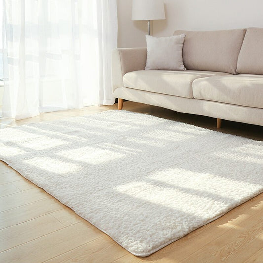 Living Room Rug Area Solid Carpet Fluffy Soft Home Decor White Plush Carpet Bedroom Carpet Kitchen Floor Mats White Rug Tapete - LIT-TERAL