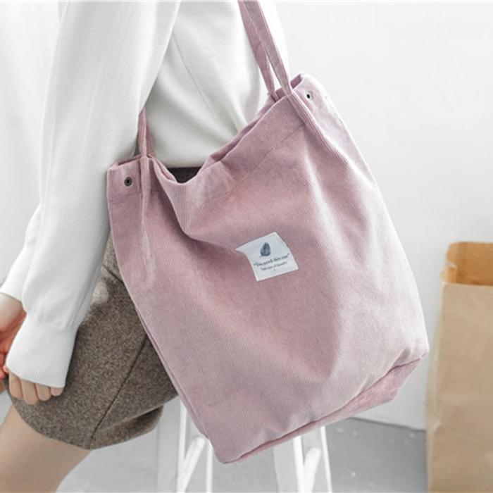 Women's Shopping Bag Large Ladies Canvas Shoulder Bags Tote Shopper Eco Reusable Bag Cotton Cloth Handbag For Women - LIT-TERAL