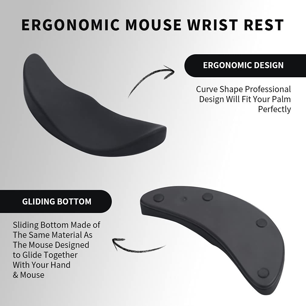 Ergonomic Mouse Wrist Rest Mouse Pads Silicon Gel Non-Slip Streamline Wrist Rest Support Mat Computer Mouse Pad For Office Gaming PC Accessories - LIT-TERAL