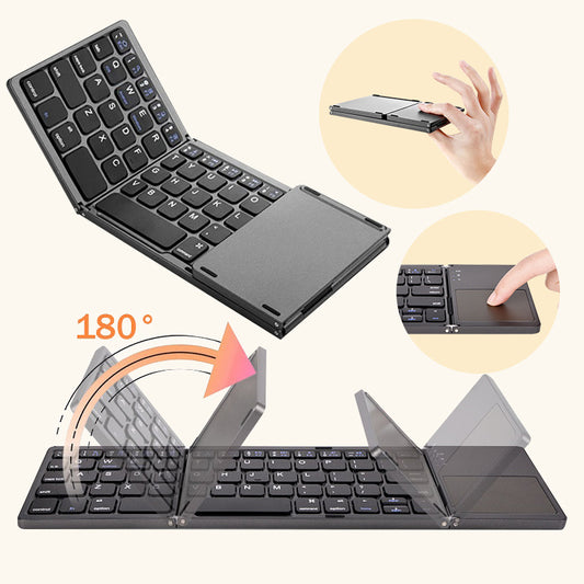 Folding Mini Keyboard Tablet Phone Computer Wireless Foldable Bluetooth Keyboard Multi-Function Button - LIT-TERAL