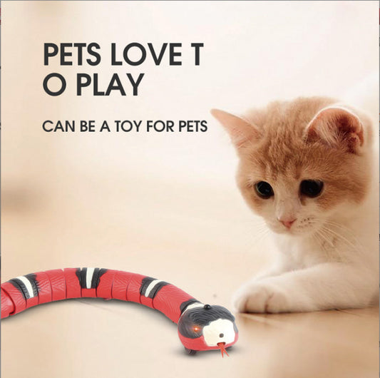 Smart Sensing Snake Cat Toys Electric Interactive Toys For Cats USB Charging Cat Accessories For Pet Dogs Game Play Toy - LIT-TERAL