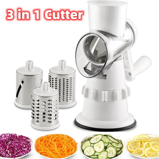 3 In 1 Vegetable Slicer Manual Kitchen Accessories Grater For Vegetable Cutter Round Chopper Mandolin Shredder Potato Home Kitchen Supplies Kitchen Gadgets - LIT-TERAL