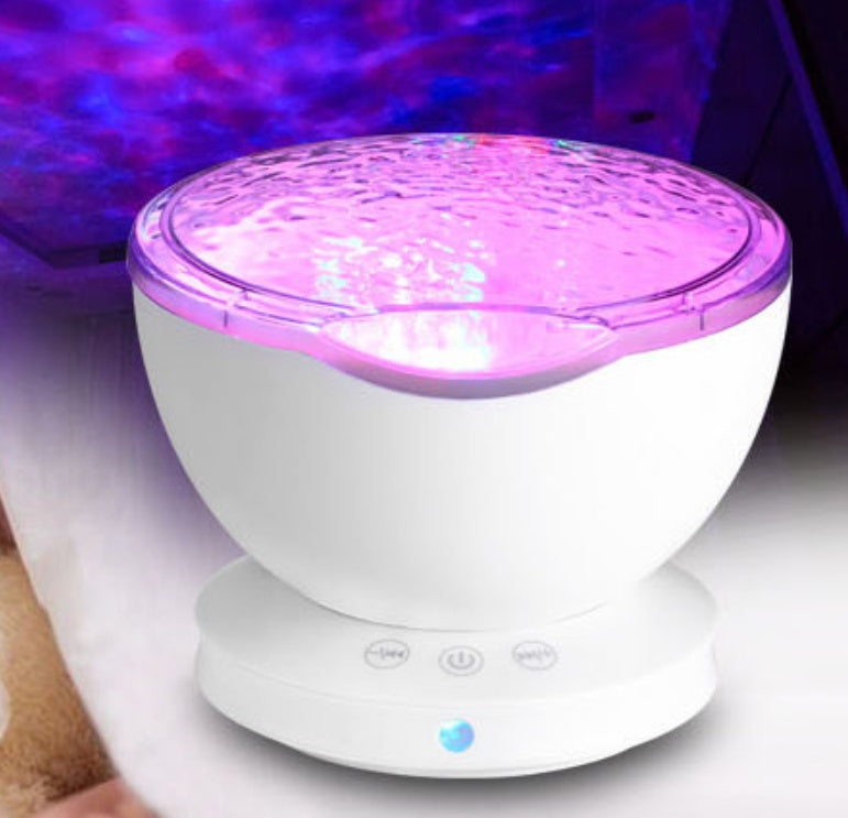 Ocean Wave Projector LED Night Light Remote Control TF Cards Music Player Speaker Aurora Projection - LIT-TERAL