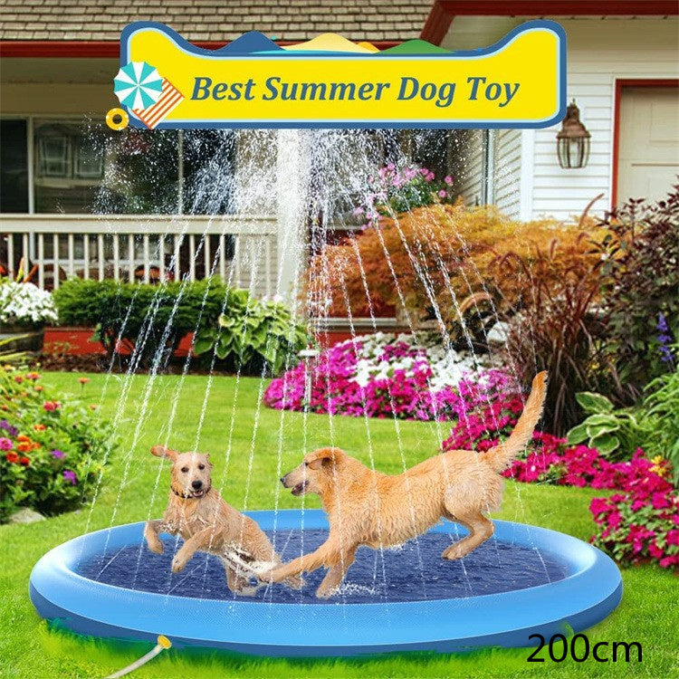 Non-Slip Splash Pad For Kids And Pet Dog Pool Summer Outdoor Water Toys Fun Backyard Fountain Play Mat - LIT-TERAL