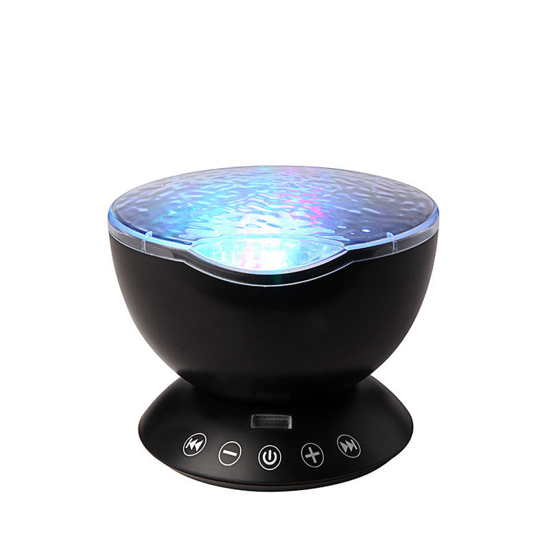 Ocean Wave Projector LED Night Light Remote Control TF Cards Music Player Speaker Aurora Projection - LIT-TERAL