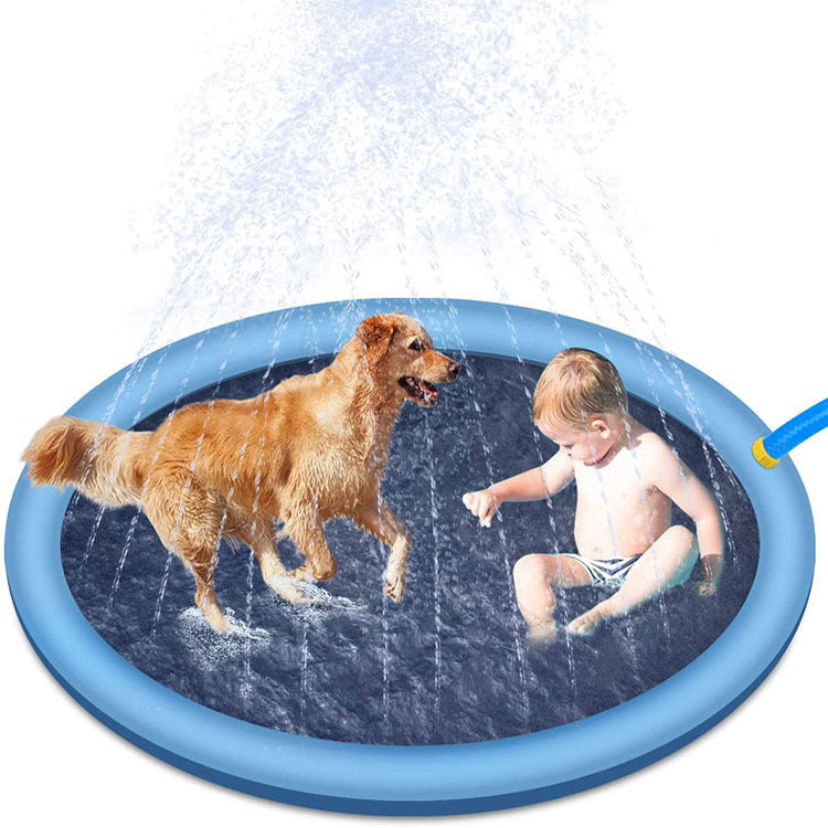 Non-Slip Splash Pad For Kids And Pet Dog Pool Summer Outdoor Water Toys Fun Backyard Fountain Play Mat - LIT-TERAL