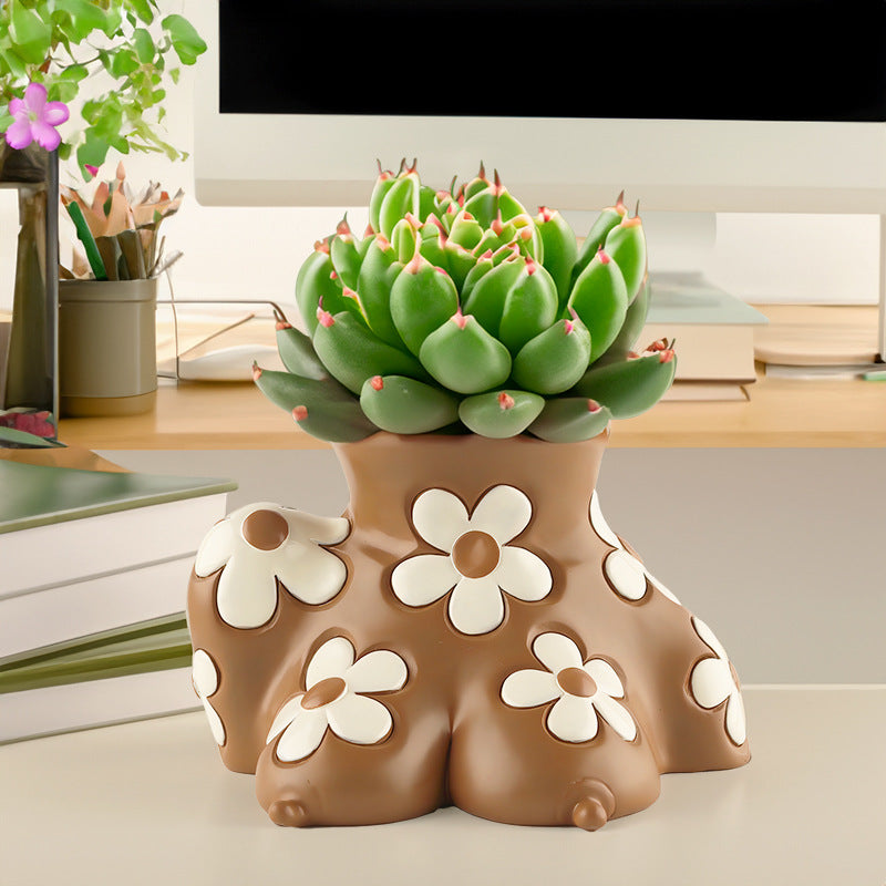 Creative Resin Body Art Flowerpot Home Home Decor - LIT-TERAL