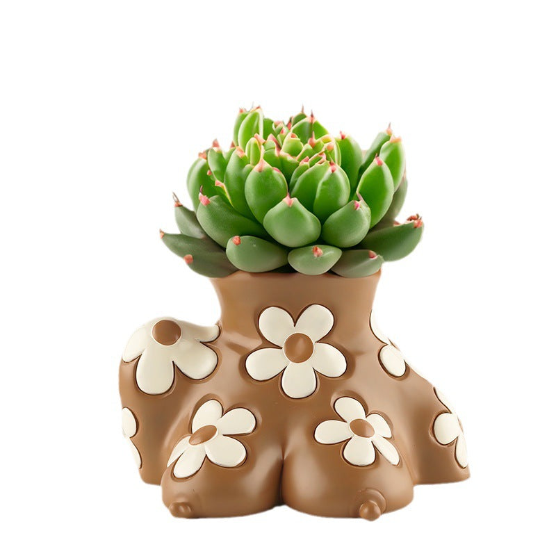 Creative Resin Body Art Flowerpot Home Home Decor - LIT-TERAL