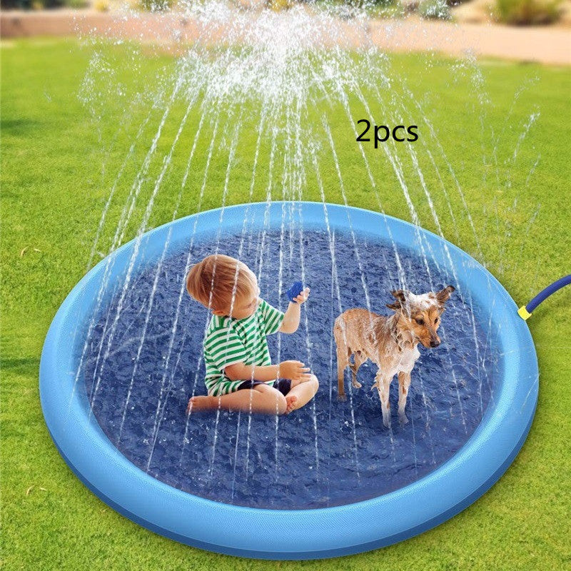 Non-Slip Splash Pad For Kids And Pet Dog Pool Summer Outdoor Water Toys Fun Backyard Fountain Play Mat - LIT-TERAL