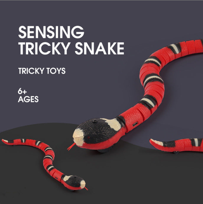 Smart Sensing Snake Cat Toys Electric Interactive Toys For Cats USB Charging Cat Accessories For Pet Dogs Game Play Toy - LIT-TERAL