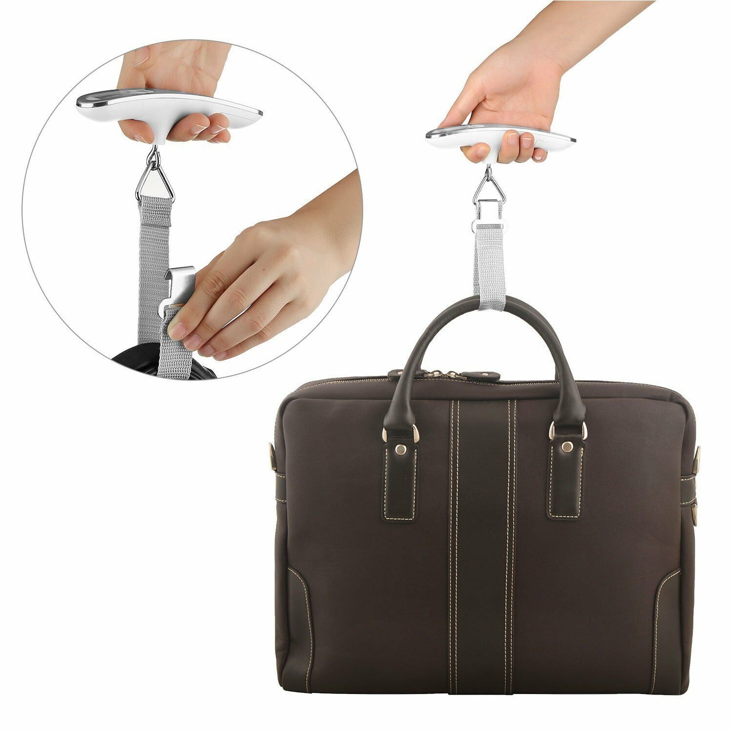 Portable LCD Digital Luggage Weight Scales Hanging Suitcase Baggage Travel Scale With Belt For Electronic Weight Tool 50kg 110lb - LIT-TERAL