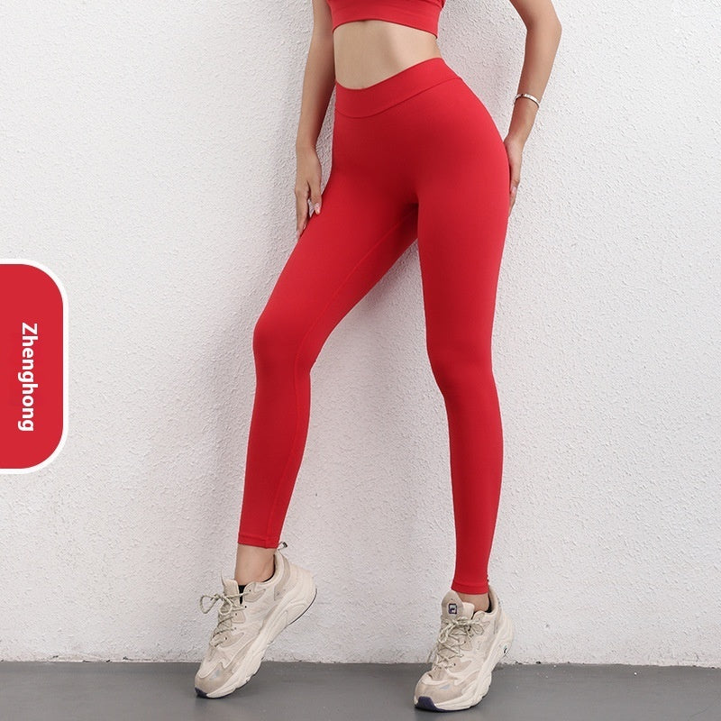 Fashion V-shaped Yoga Pants Ins High Waist Trousers Hip Lifting Sports Fitness Pants Womens Clothing - LIT-TERAL