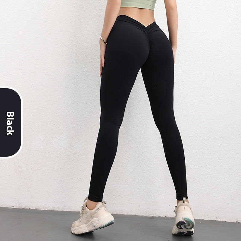 Fashion V-shaped Yoga Pants Ins High Waist Trousers Hip Lifting Sports Fitness Pants Womens Clothing - LIT-TERAL